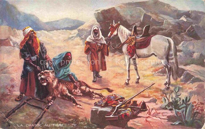 Verlag Tucks Oilette Serie Nr. 7500 The Tiger Chase