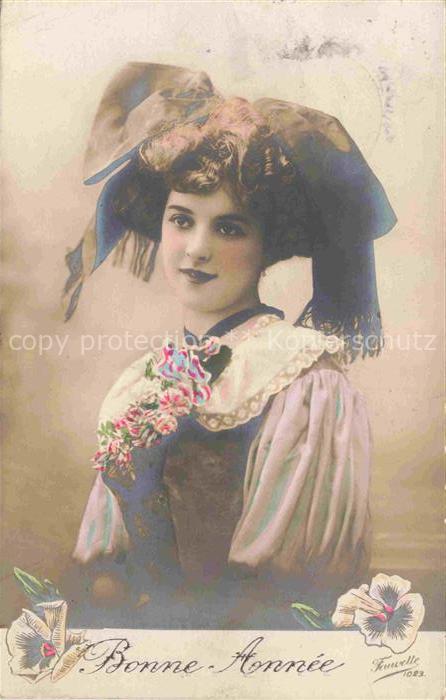 Foto Fauvette Nr. 1083 Bonne Annee Frau