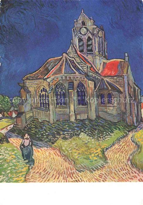 GOGH van Vincent (1853-1890) Kuenstlerkarte Die Kirche von Auvers sur Oise