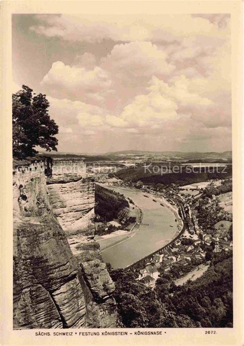 Foto Hering Nr. 2672 Saechs. Schweiz Festung Koenigstein Koenigsnase