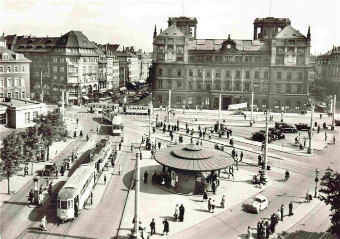 STRAssENBAHN Tramway-- Dresden Postplatz Telegrafenami