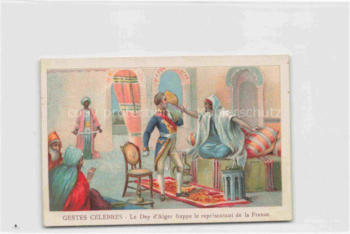 ALGER  Algerie Gestes Celebres le Dey d'Alger frappe le représentant de la Franc