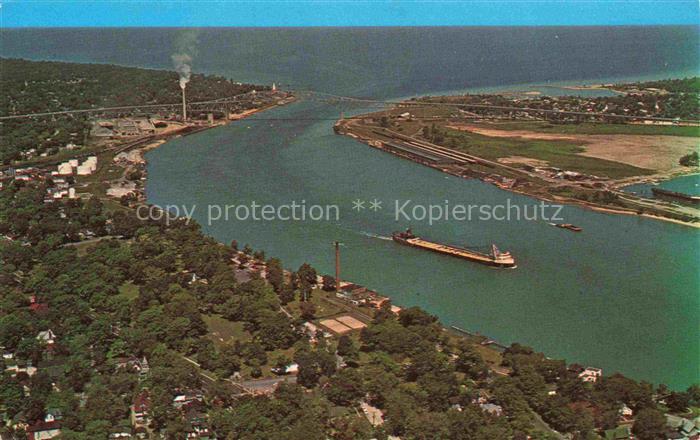 Port Huron Michigan USA Michigan Thumb Scenery St. Clair River toward the Blue W