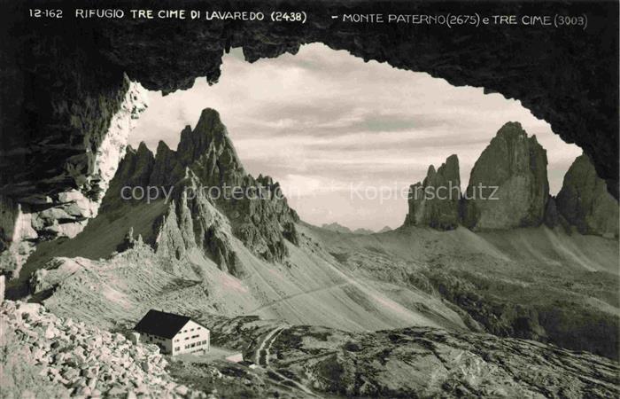 Monte Paterno 2675m Dolomiti IT Rifugio Tre Cime di Lavaredo Berghaus Dolomiten