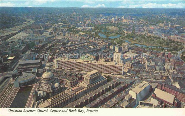 BOSTON  Massachusetts USA Christian Science Church Center and Back Bay aerial vi
