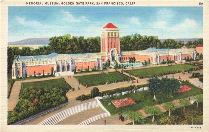 SAN FRANCISCO California USA Memorial Museum Golden Gate Park Illustration