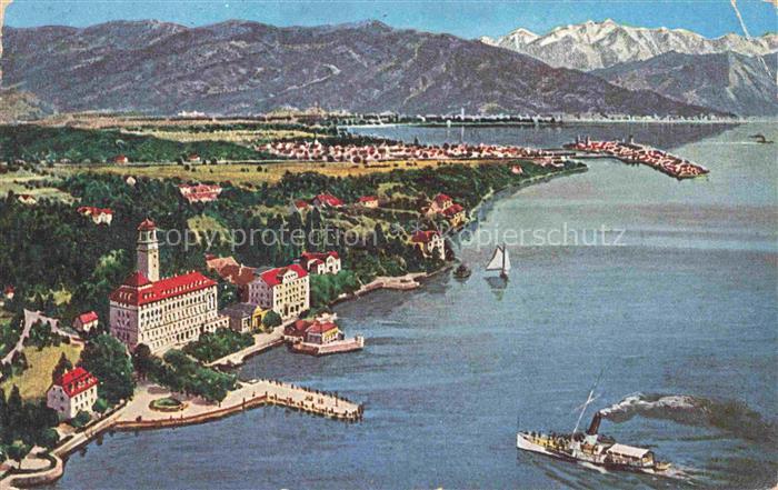 Bad Schachen LINDAU Bodensee Bayern Panorama Bodensee Alpen aus der Vogelperspek