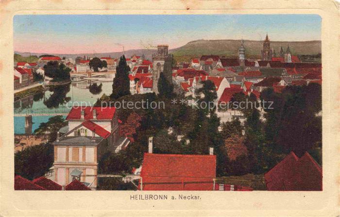 HEILBRONN Neckar Stadtpanorama Feldpost Pruefstempel