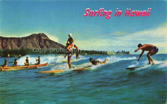 Hawaii Island Hawaii USA Sport of Kings Surfing at the beach of Waikiki