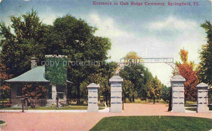 Springfield Illinois USA Entrance to Oak Ridge Cemetery