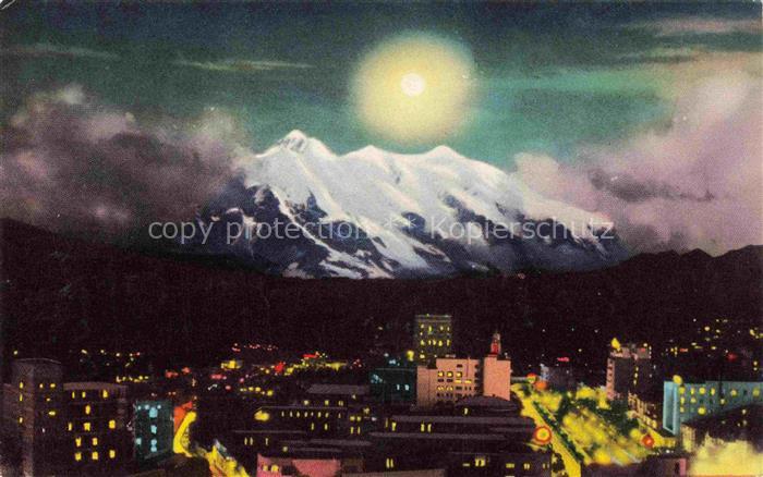 LA PAZ Bolivia Stadtpanorama bei Nacht im Mondschein