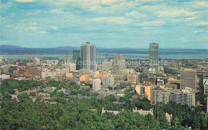 MONTREAL  QUEBEC Canada View of business section and skyline as seen from the lo