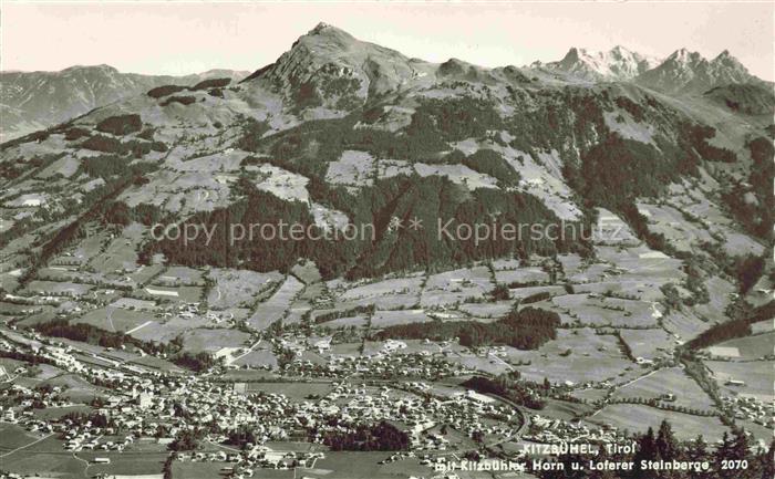 Kitzbuehel Tirol AT Panorama Blick gegen Kitzbueheler Horn und Loferer Steinberg