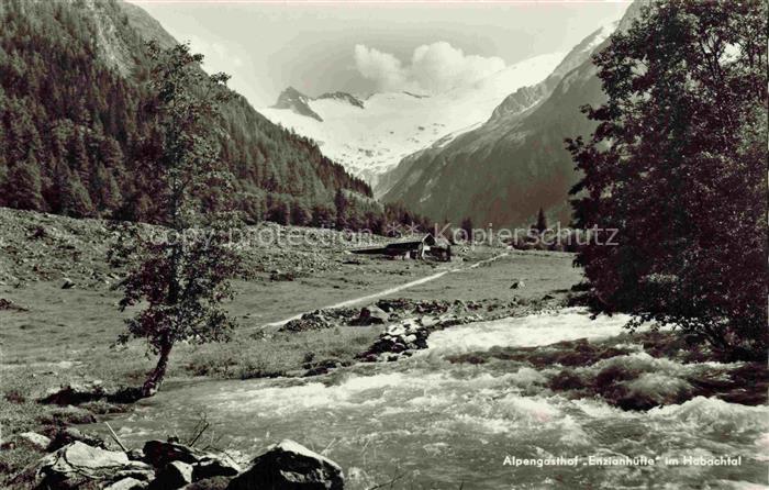 Habachtal Hohentauern Steiermark AT Uferpartie am Bergbach Alpengasthaus Enzianh