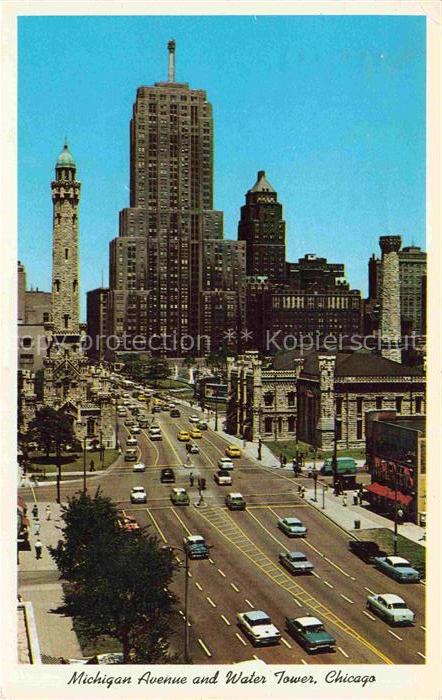 CHICAGO  Illinois USA Michigan Avenue looking north Old Water Tower