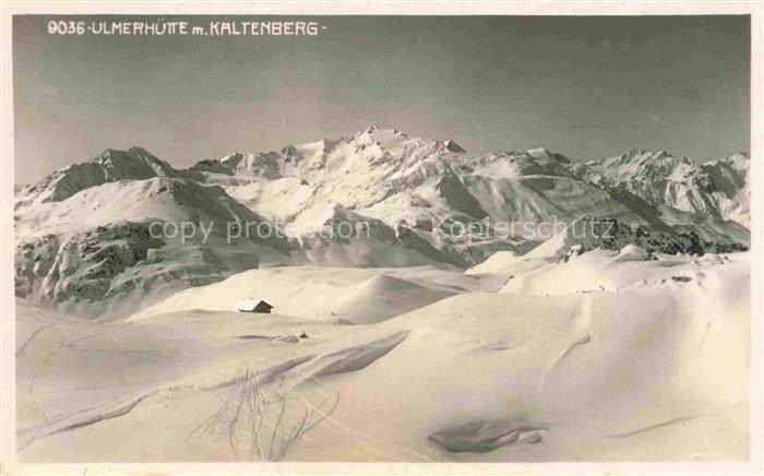 St Anton Arlberg Tirol AT Winterpanorama Blick auf Ulmerhuette mit Kaltenberg Al