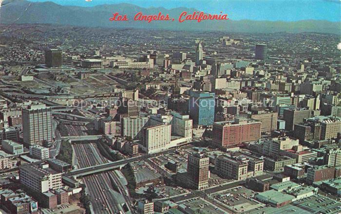 LOS ANGELES California USA Harbor Freeway San Gabriel Mountains in the distance