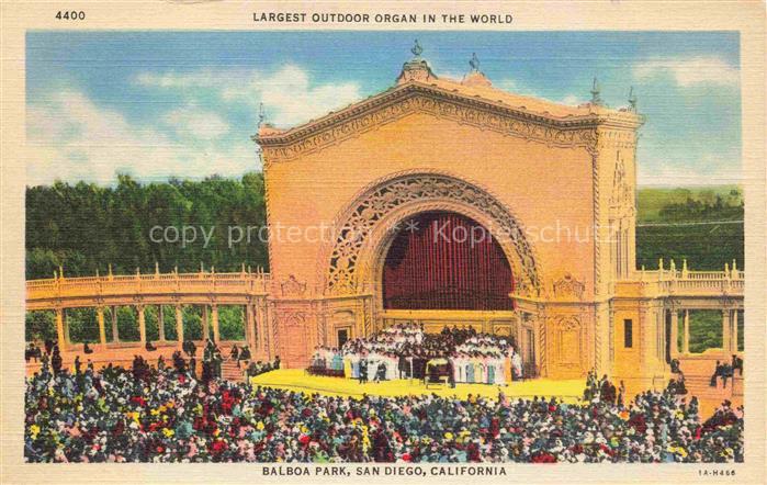 SAN DIEGO California USA Largest Outdoor Organ in the world Illustration