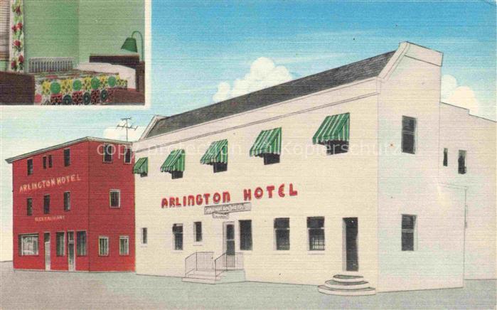 Alexandria Virginia USA Arlington Hotel Motor Lodge Illustration