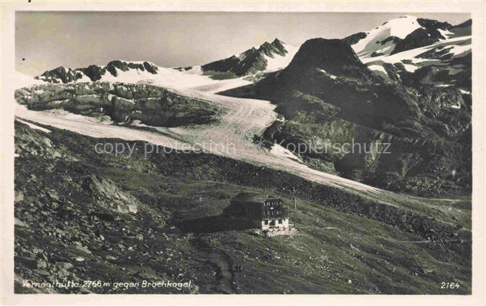 Vent  oetztal Tirol AT Vernagthuette Berghaus Blick gegen Brochkogel oetztaler A