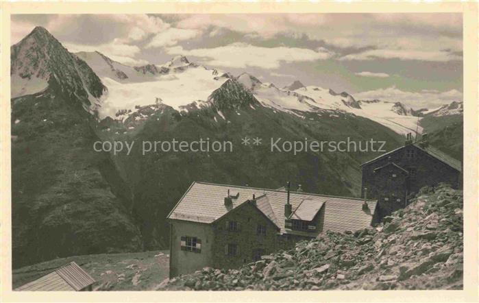 Soelden  oetztal AT Breslauer Huette Blick gegen Kreuzkamm oetztaler Alpen