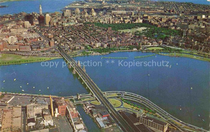 BOSTON  Massachusetts USA Aerial view Longfellow Bridge