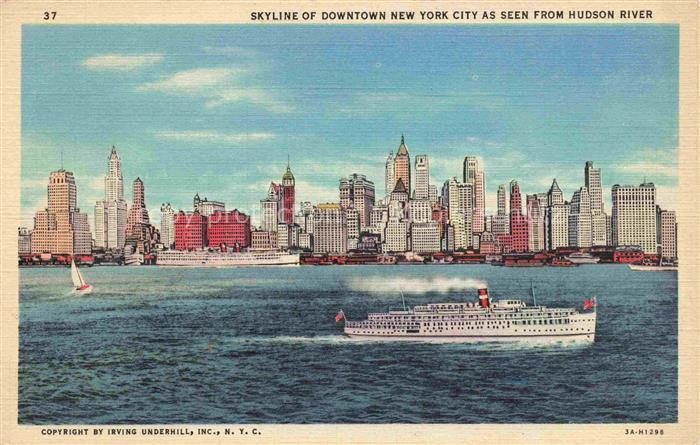NEW YORK City USA Skyline of Downtown New York City as seen from Hudson River Il