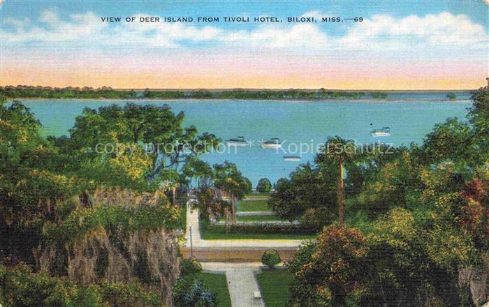 Biloxi Mississippi USA View of Deer Island from Tivoli Hotel