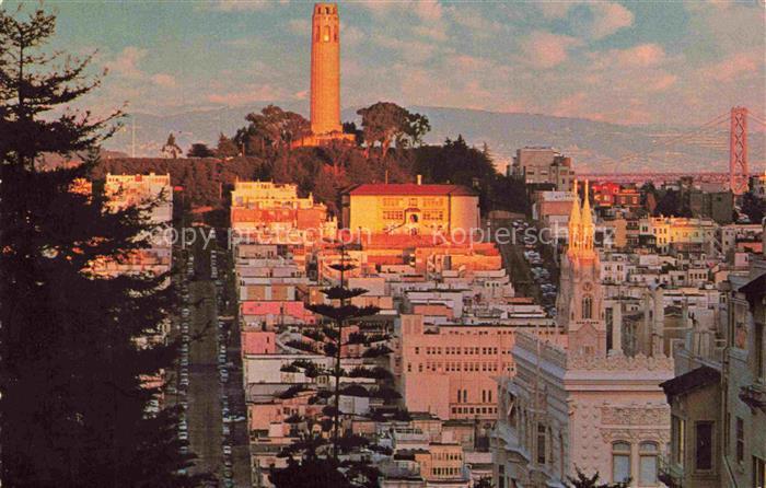 SAN FRANCISCO California USA Historic Telegraph Hill and the famous Coit Tower