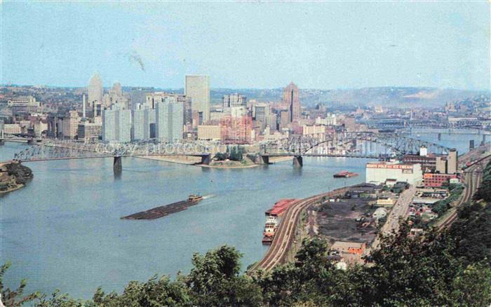 PITTSBURGH  Pennsylvania USA Panorama view Allegheny and Monongahela Rivers