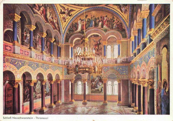 NEUSCHWANSTEIN (Schloss) Schwangau Ostallgaeu Bayern Schloss Thronsaal Royal Hal