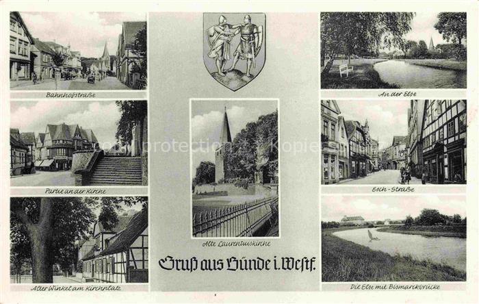 BueNDE  Westfalen NRW Strassenpartien An der Else Kirche Bismarckbruecke
