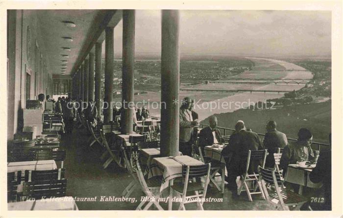 WIEN AT Kaffee Restaurant Kahlenberg Blick auf den Donaustrom