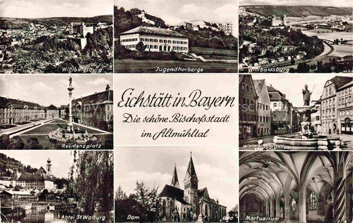 Eichstaett Oberbayern Teilansichten Bischofsstadt im Altmuehltal Willibaldsburg