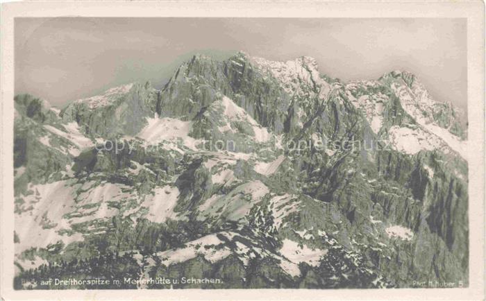 GARMISCH-PARTENKIRCHEN Bayern Gebirgspanorama Dreithorspitze Meilerhuette Schach