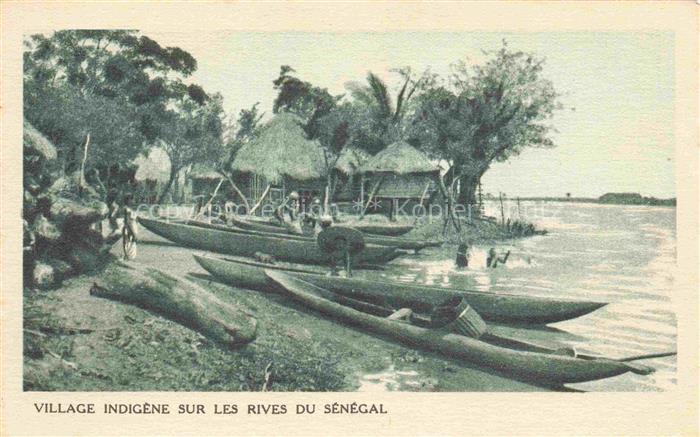 Senegal Village indigène sur les rives du Sénégal