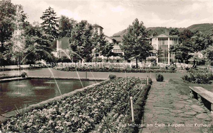 Bad Muenster am Stein Ebernburg Rheinland-Pfalz Kurpark mit Kurhaus Wasserspiele
