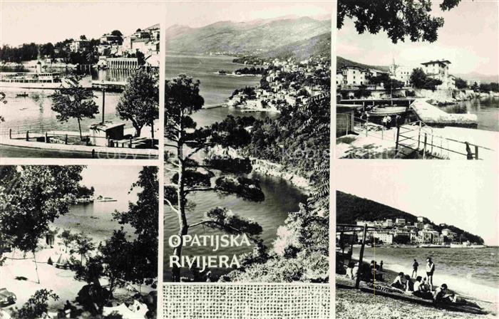 OPATIJA Abbazia Croatia Kuestenpanorama Strand Teilansichten