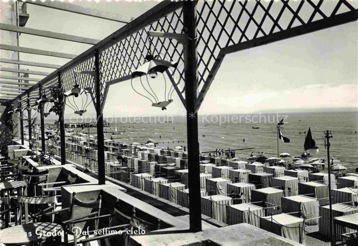 GRADO Gorizia IT Dal settimo cielo Aussicht von Restaurant-Terrasse auf den Stra