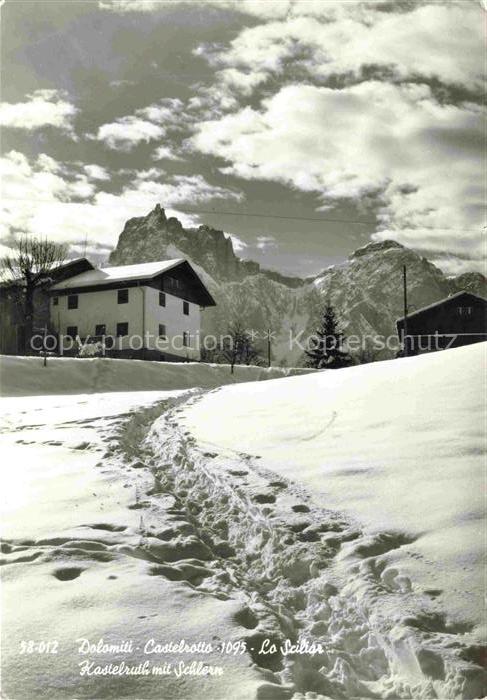 Castelrotto  Kastelruth Suedtirol IT Winterpanorama Schlerngebiet Dolomiten