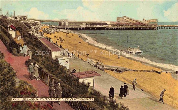 Clacton-on-Sea Colchester Essex UK Pier and Sands from West Cliff