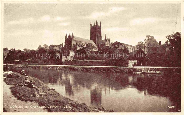 Worcester  UK Worcester Cathedral from River