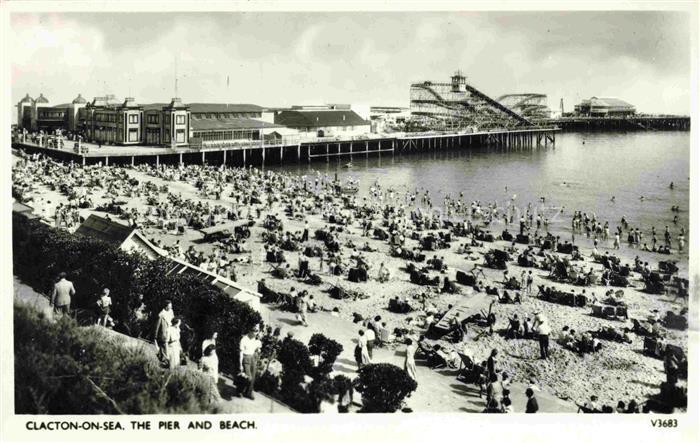 Clacton-on-Sea Colchester Essex UK The Pier and Beach