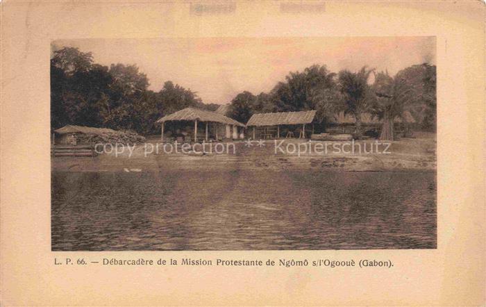 Ngomo-sur-L Ogooue Gabon Gabun Debarcadere de la Mission Protestante de Ngomo s