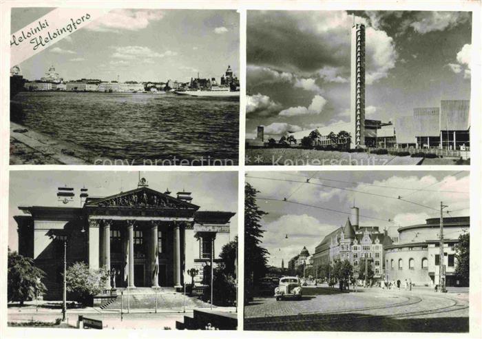 HELSINKI Helsingfors Suomi Panorama Turm Villa Strassenpartie
