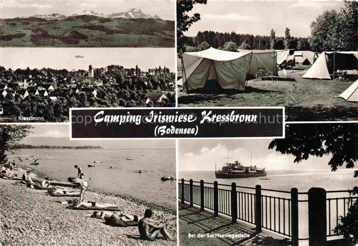 Kressbronn Bodensee BW Panorama Camping Iriswiese Strand Bei der Schiffsanlegest