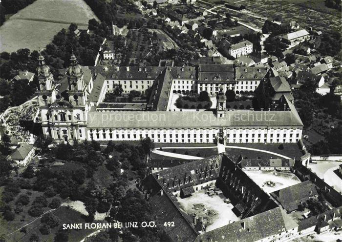 LINZ DONAU AT Kloster St Florian Fliegeraufnahme