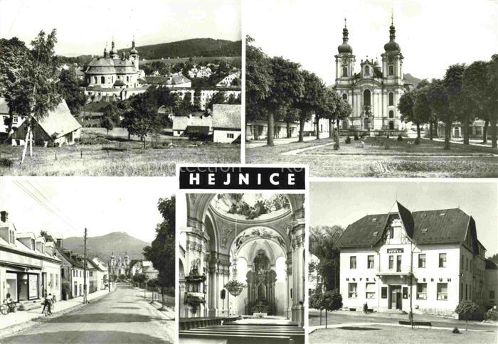 Hejnice Haindorf CZ Panorama Kirche Inneres Strassenpartie Hotel Perun