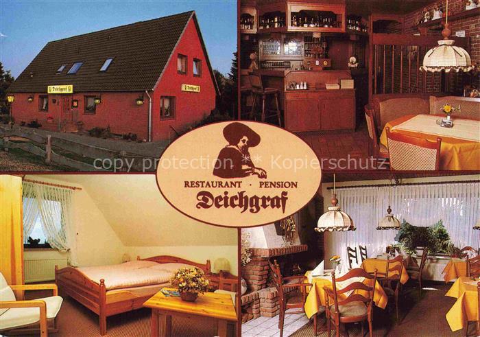 Borstel Niederelbe Restaurant Pension Deichgraf Gastraeume Zimmer