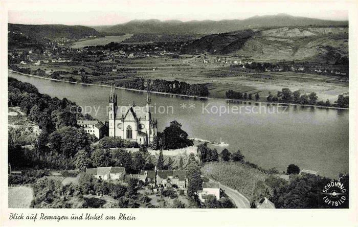 REMAGEN Rheinland-Pfalz Panorama Blick ueber den Rhein nach Unkel